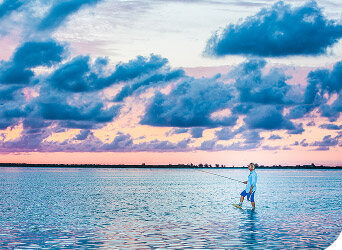 Bonefishing in the flats at sunset