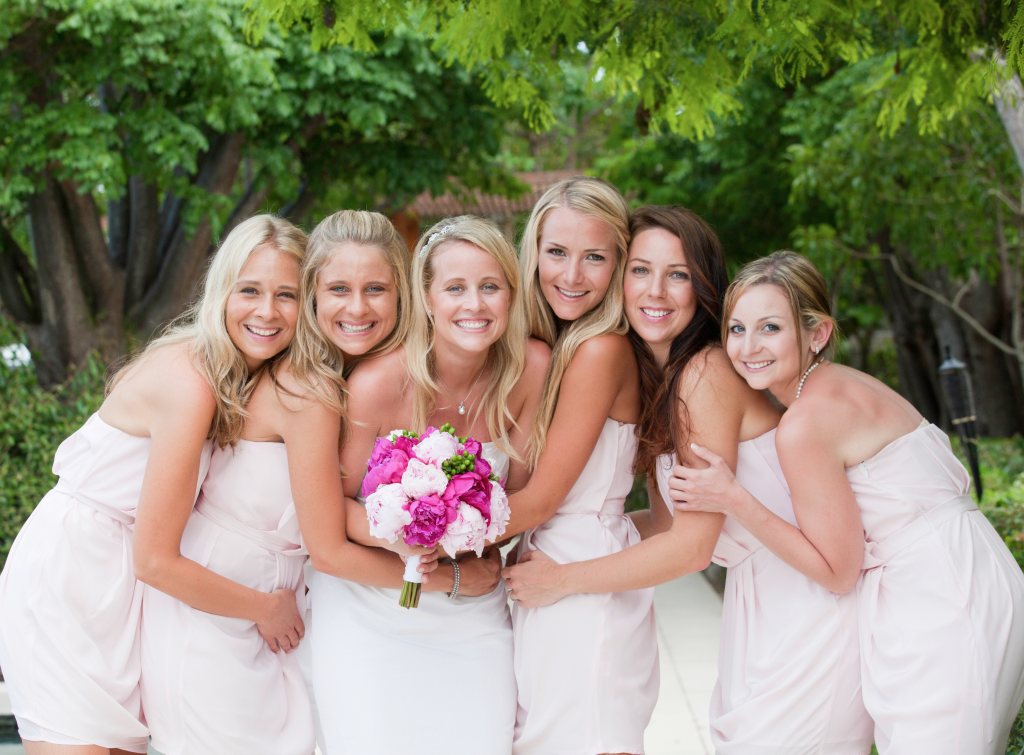 Bridesmaids celebrating in Turks and Caicos